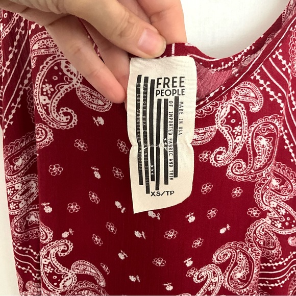 NWOT Free People Red Bandana Print Sun Dress Spaghetti Straps Women’s XS - Picture 5 of 6